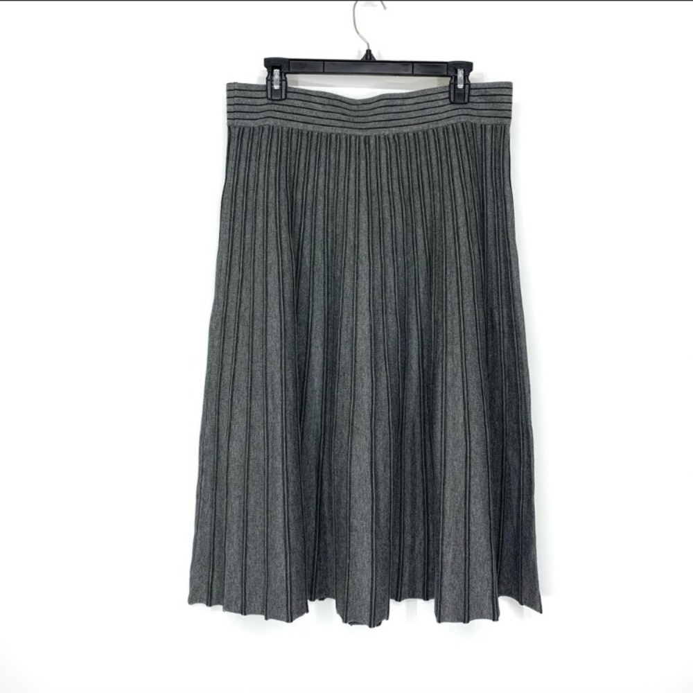 Max Studio Charcoal Gray & Black A Line Skirt New
